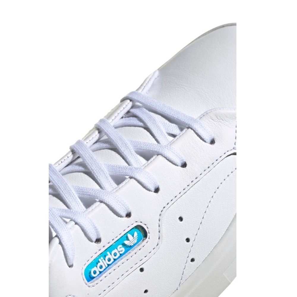 Adidas Sleek White Leather Sneakers - Picture 7 of 11